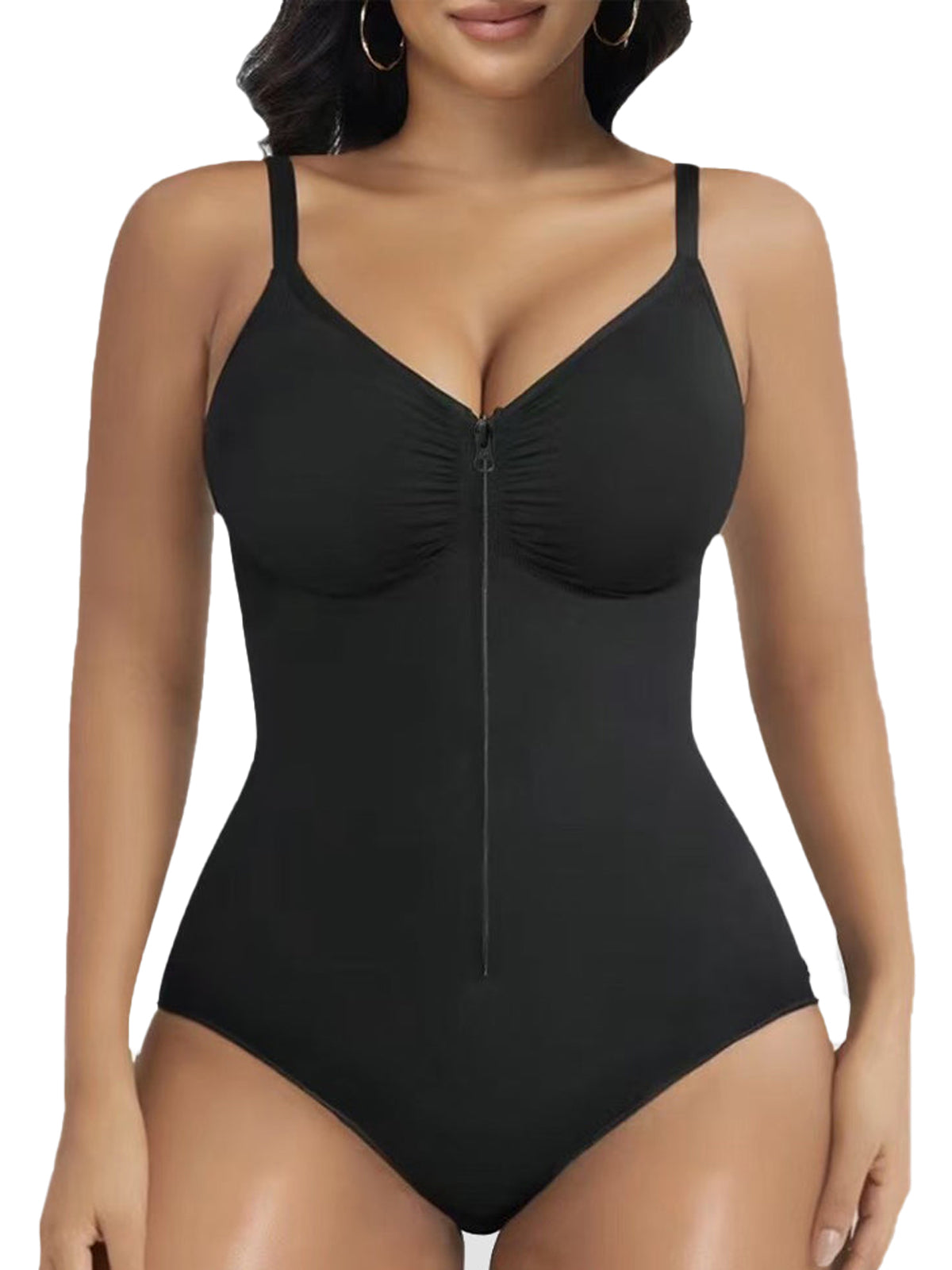 SHAPMAMA™Front Zipper Tummy Control Triangle Shapewear Bodysuit
