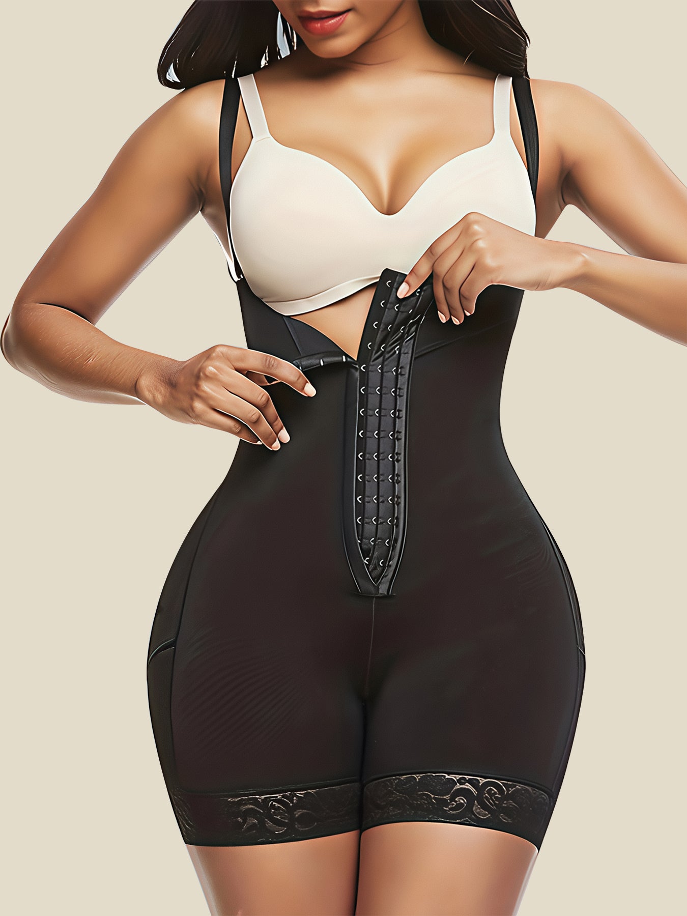 SHAPMAMA™ Bauchkontrolle Body Shaper Po-Lifter Oberschenkel-Slimmer Faja Plus Shapewear mit Reißverschluss im Schritt