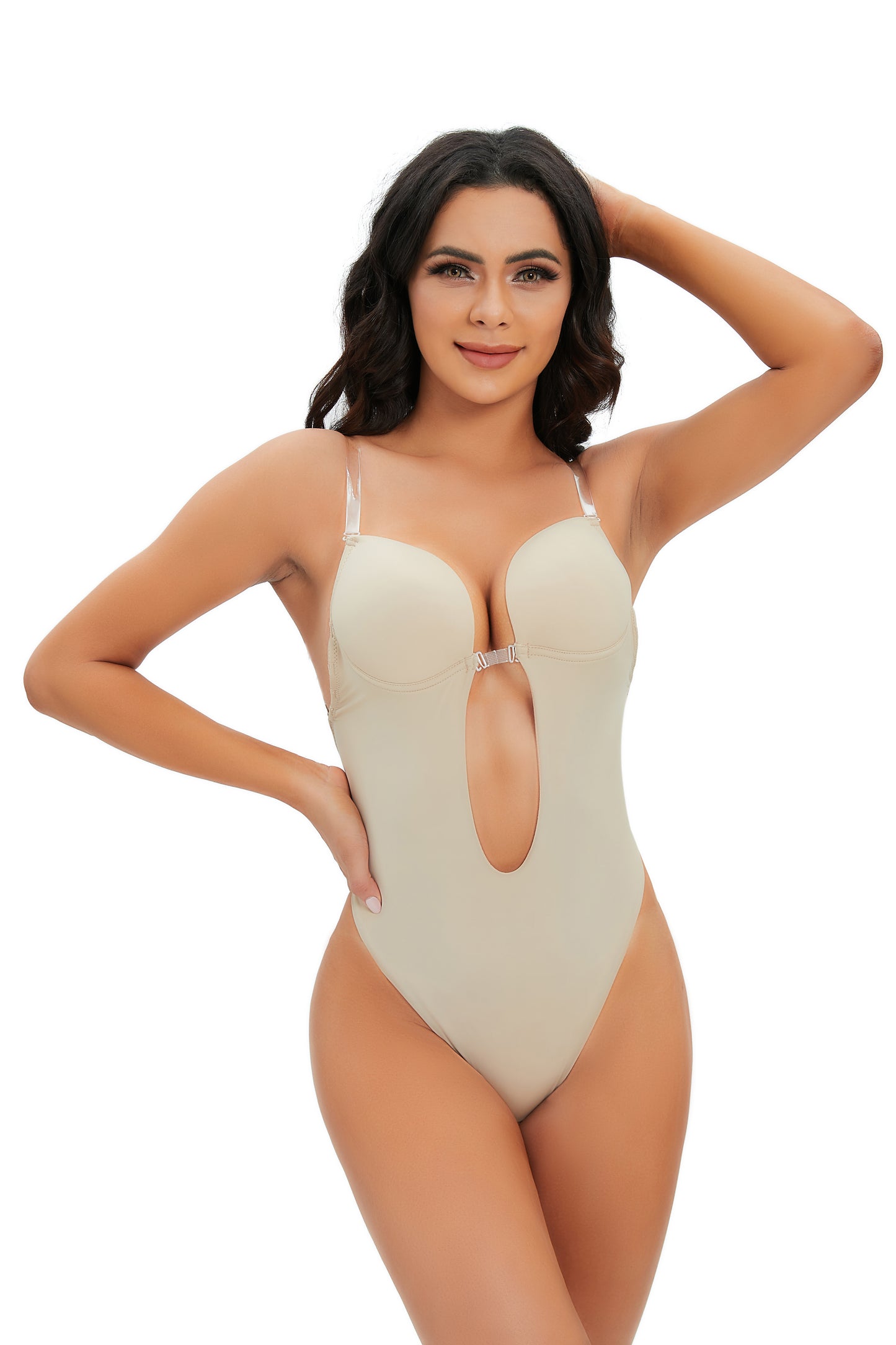SHAPMAMA™ Sexy U-Plunge-BH für Damen, rückenfrei, Bauchkontrolle, Bodysuit, Shapewear