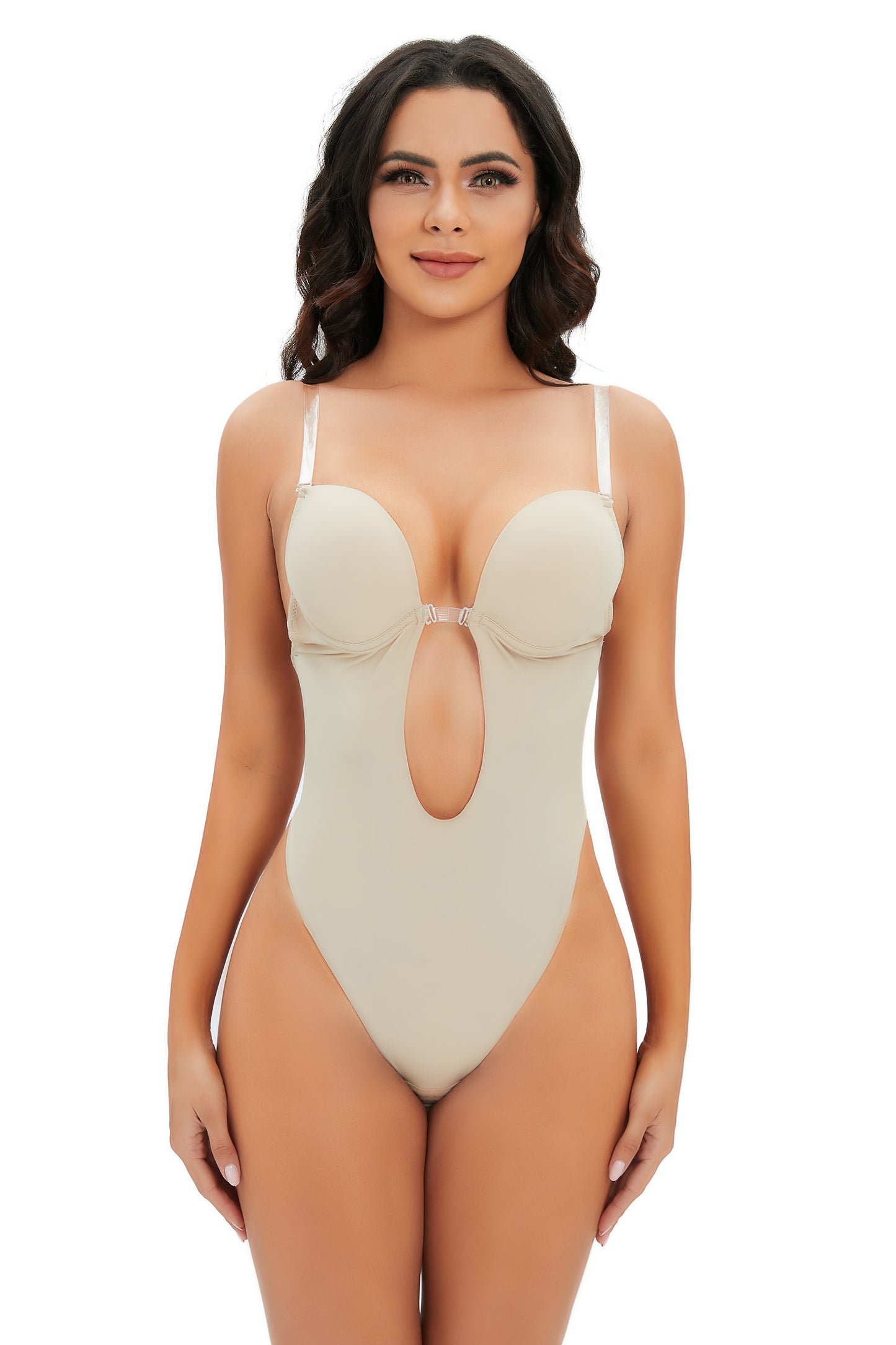 SHAPMAMA™ Sexy U-Plunge-BH für Damen, rückenfrei, Bauchkontrolle, Bodysuit, Shapewear