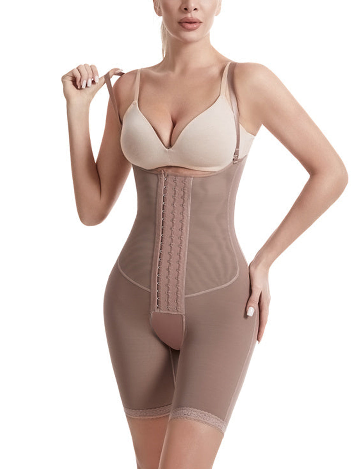 SHAPMAMA™ Women's Tummy Control ElasticitWomen's Tummy  Control Elasticity Plus Size Postpartum Open Breast Shapewear