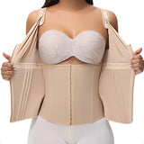 SHAPMAMA™ Women's Boned Latex Zipper Corset Tummy Control Body Shaper Vest With Bra