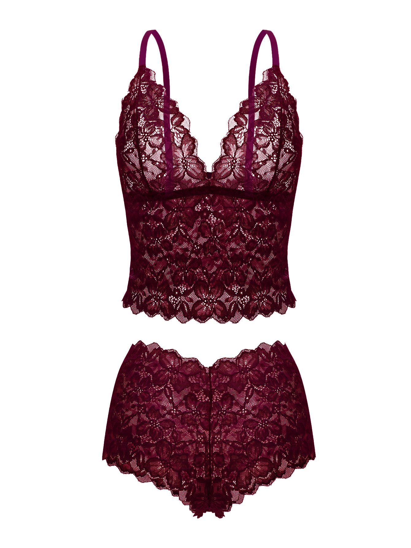 SHAPMAMA™ Sexy Pyjama-Dessous-Set aus transparenter Blumenspitze