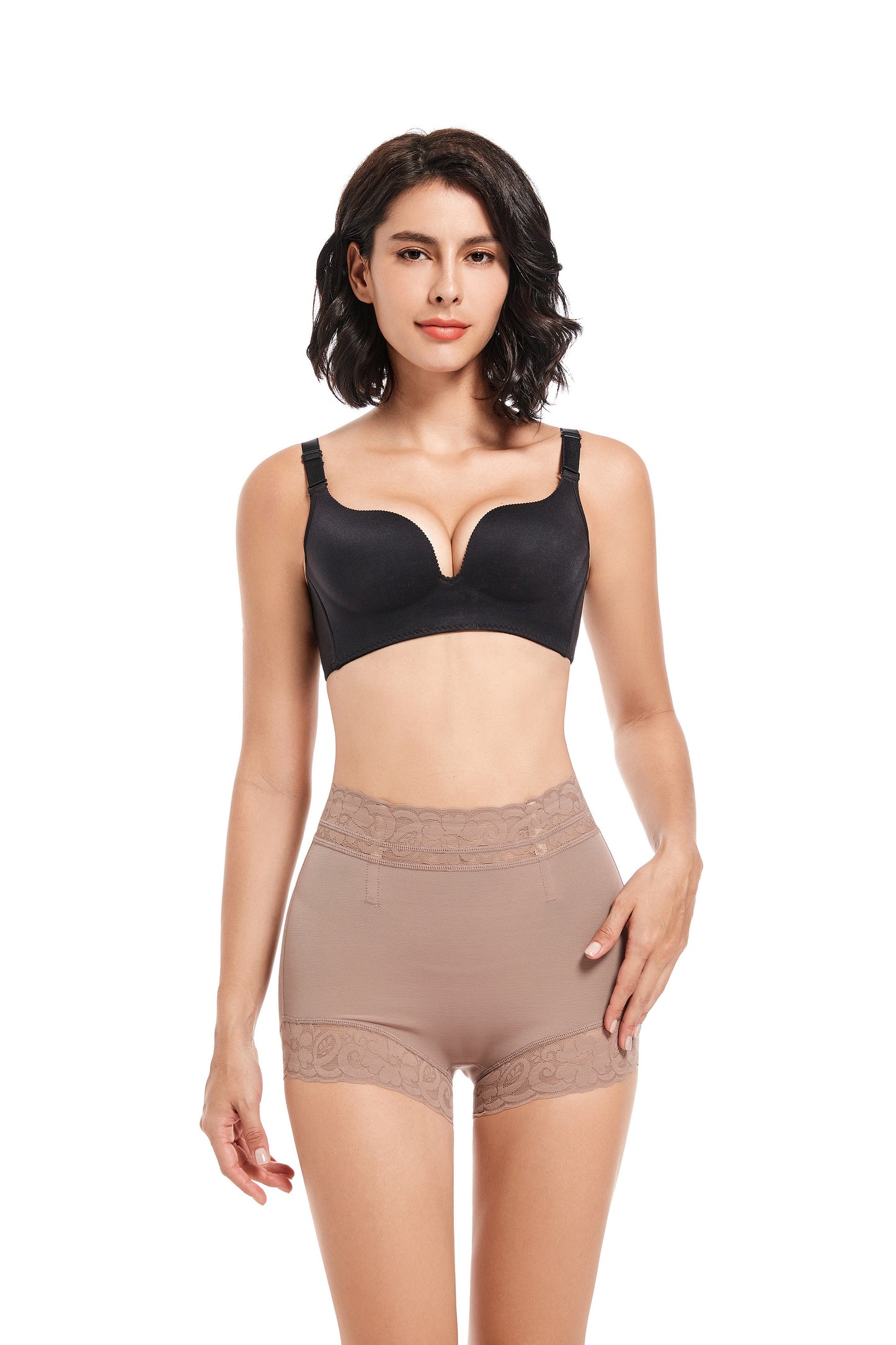 SHAPMAMA™ Klassischer Damen-Body-Shaper mit Spitze, Po-Lifter, Bauchkontrolle, Unterwäsche, Höschen, glättende Slips