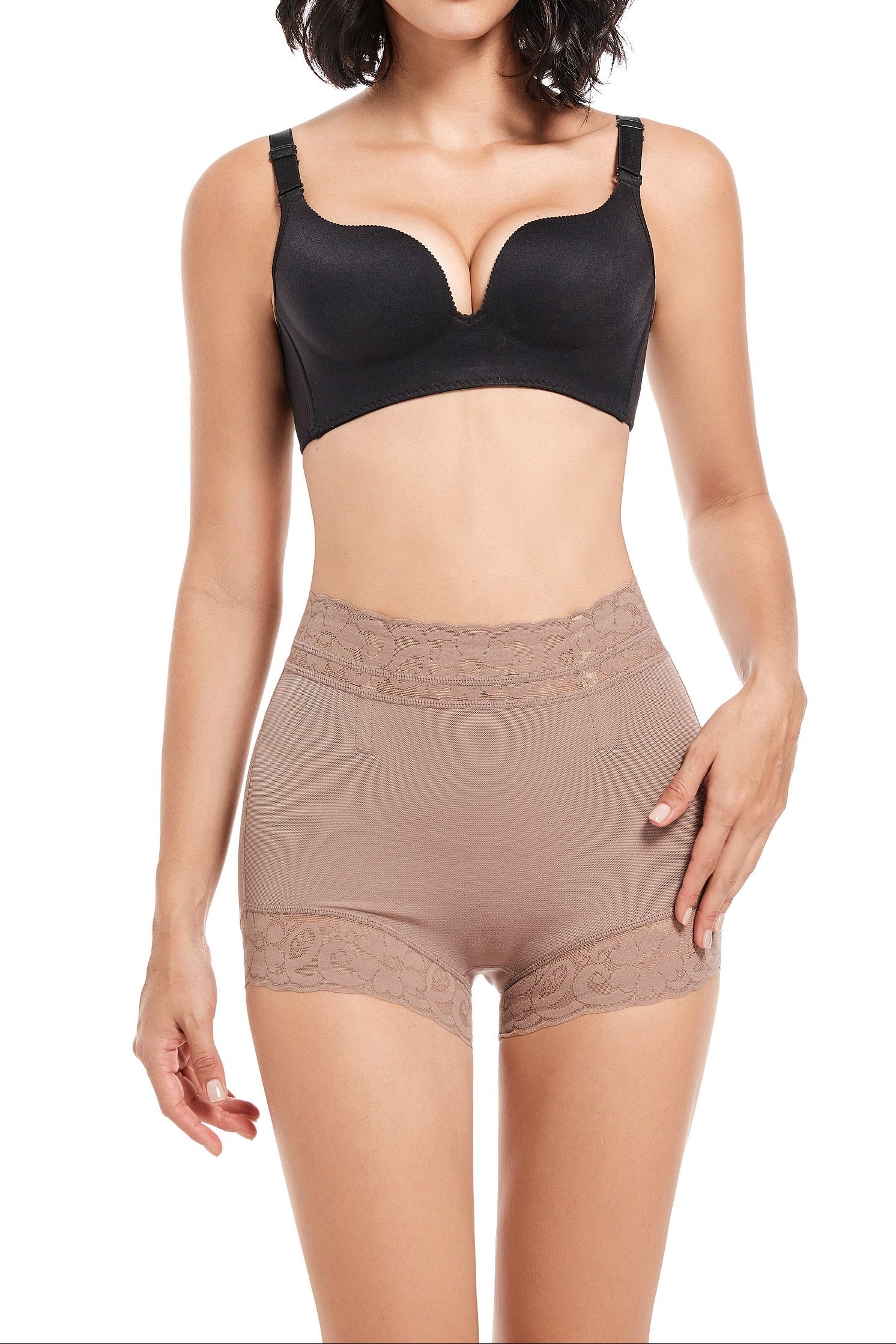 SHAPMAMA™ Klassischer Damen-Body-Shaper mit Spitze, Po-Lifter, Bauchkontrolle, Unterwäsche, Höschen, glättende Slips