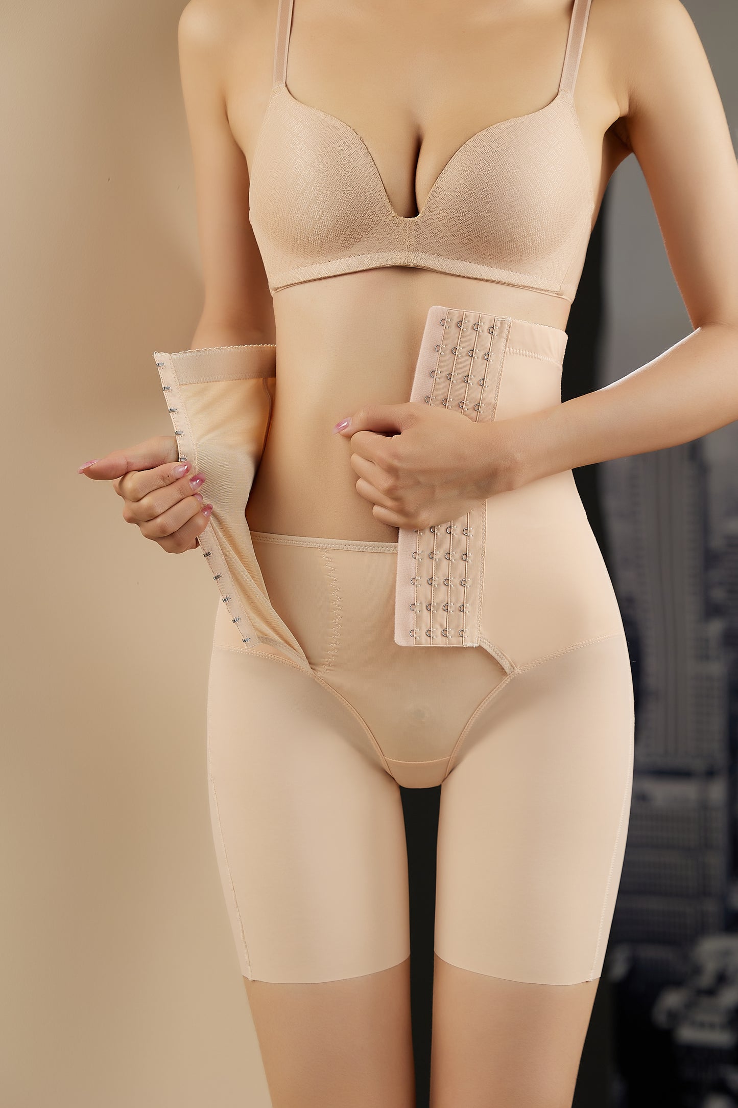 SHAPMAMA™ Damen-Leggings mit hoher Figurformung, atmungsaktiv, dünn, ohne Einschränkung, Bauchkontrolle, kurze Hose für die postpartale Hüftabnahme