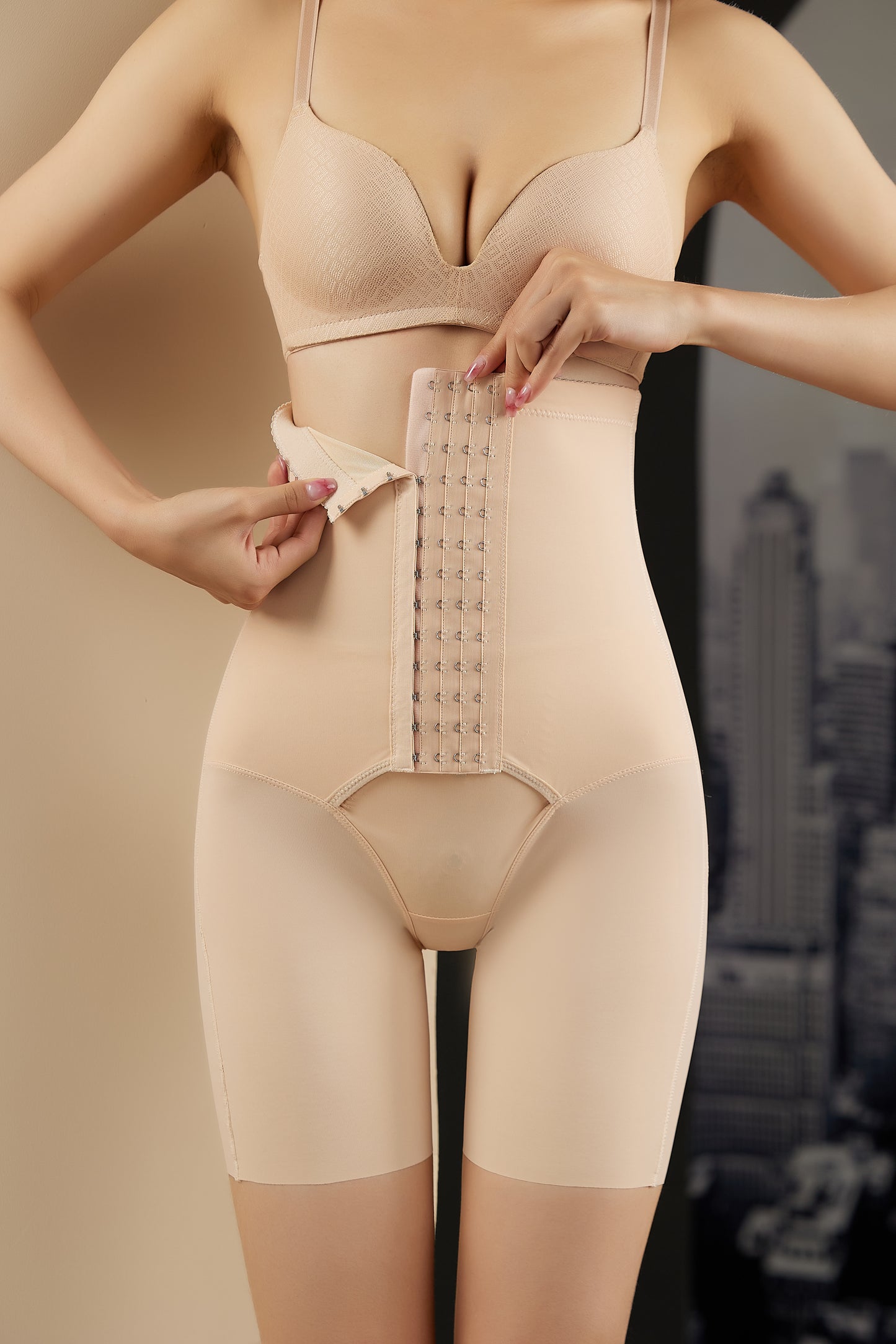 SHAPMAMA™ Damen-Leggings mit hoher Figurformung, atmungsaktiv, dünn, ohne Einschränkung, Bauchkontrolle, kurze Hose für die postpartale Hüftabnahme