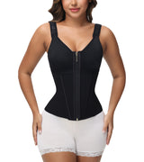 SHAPMAMA™ Women's Boned Latex Zipper Corset Tummy Control Body Shaper Vest With Bra