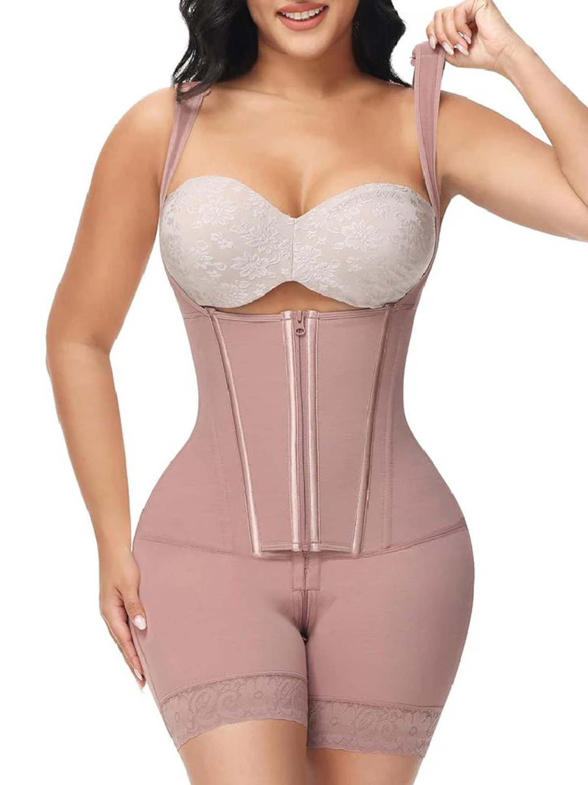 SHAPMAMA™ High Compression Shapewear with Front Zipper and Mid Thigh