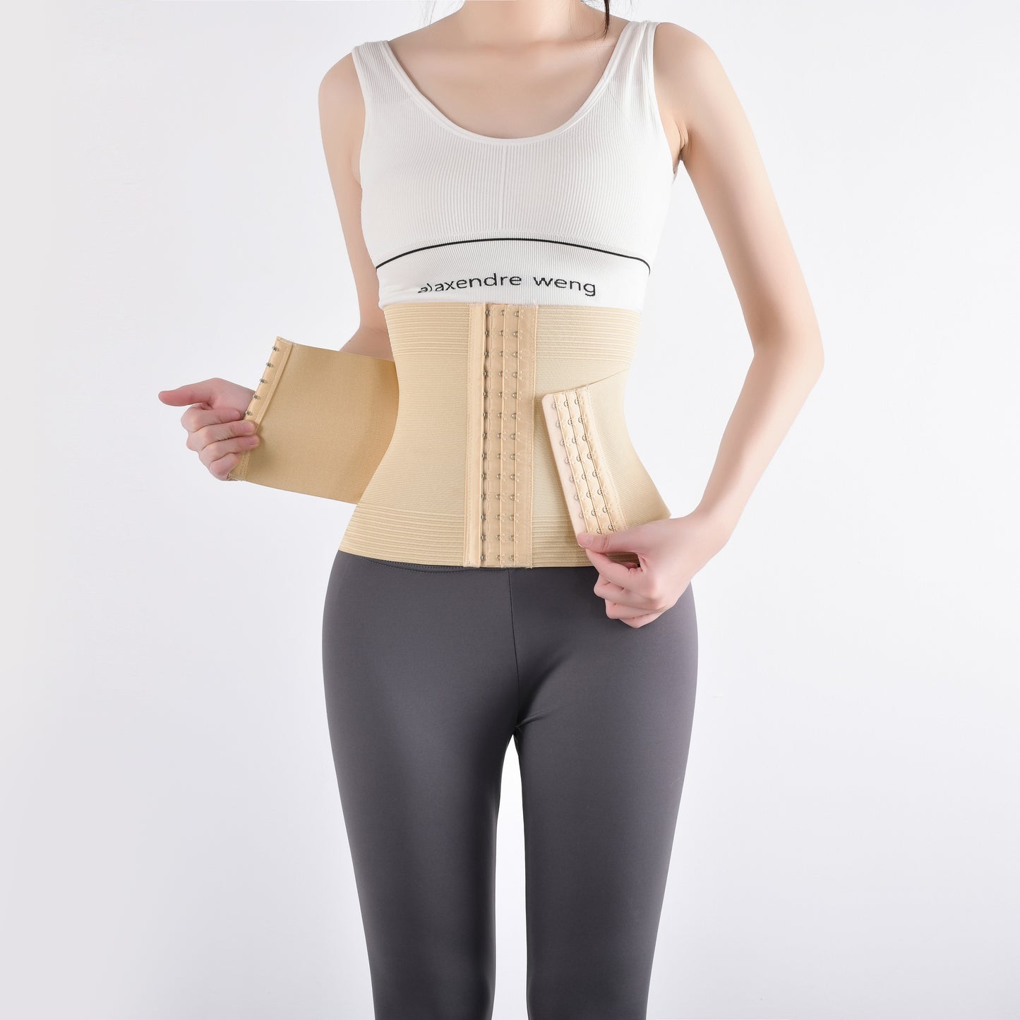 SHAPMAMA™ Doppellagiger Bauchgürtel mit Knöpfen für Damen, verbesserter Taillentrainer für die Zeit nach der Geburt, straffe Bauchformung, magische, atmungsaktive Seide