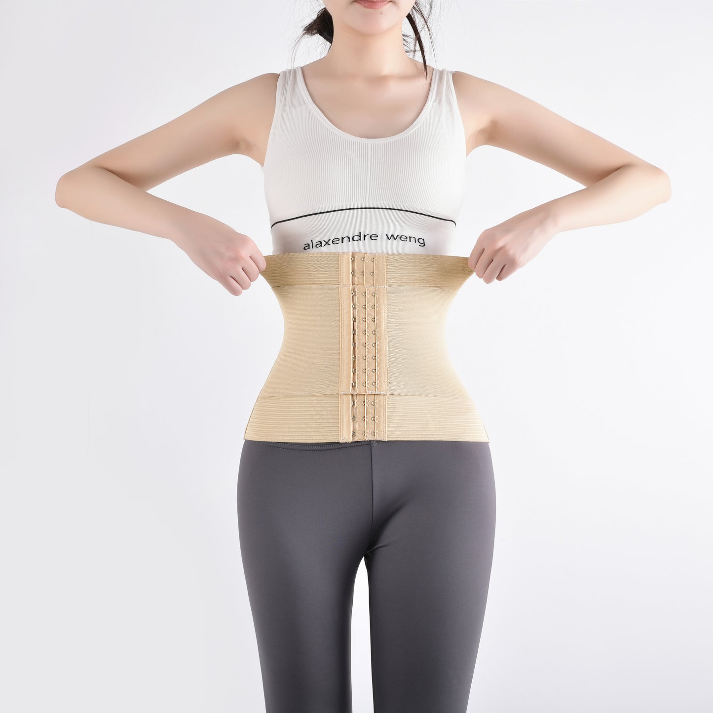 SHAPMAMA™ Doppellagiger Bauchgürtel mit Knöpfen für Damen, verbesserter Taillentrainer für die Zeit nach der Geburt, straffe Bauchformung, magische, atmungsaktive Seide