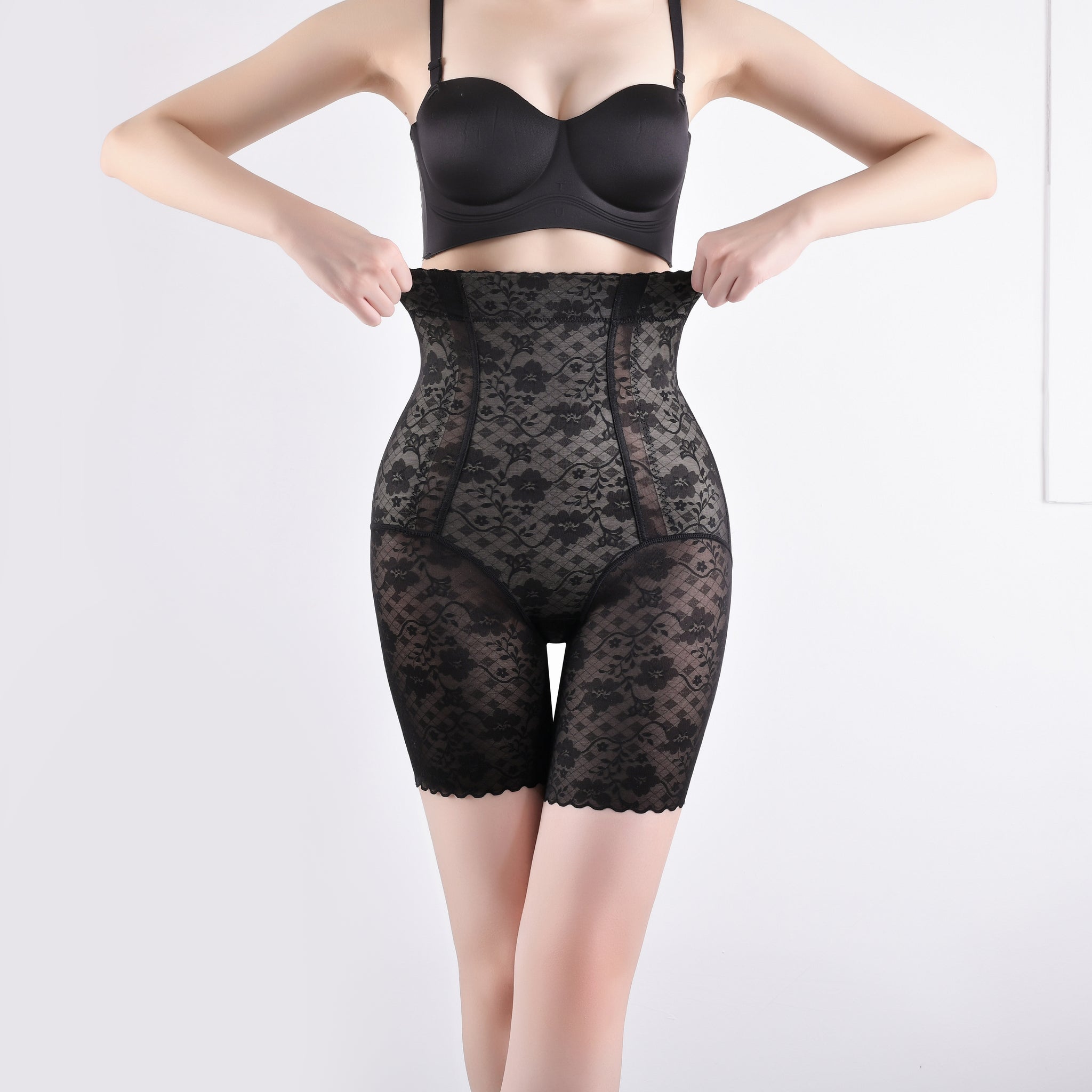 SHAPMAMA™ Transparente, atmungsaktive Shaper für Damen mit Blumenmuster, postpartale Körperformung und Bauchweg-Höschen