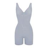 SHAPMAMA™Figure-shaping bodysuit with pleats and front zipper