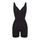 SHAPMAMA™Figure-shaping bodysuit with pleats and front zipper