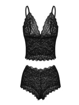 SHAPMAMA™ Sexy Pyjama-Dessous-Set aus transparenter Blumenspitze