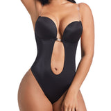 SHAPMAMA™ Women's Sexy U-Plunge Bra Backless Tummy Control Bodysuit Shapewear
