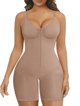 SHAPMAMA™Shapewear for Women Tummy Control Bodysuits Zip-Up Comfort Ultra Stretch Fabric Customizable Fit Breathable Mesh Design Comfortable Fit
